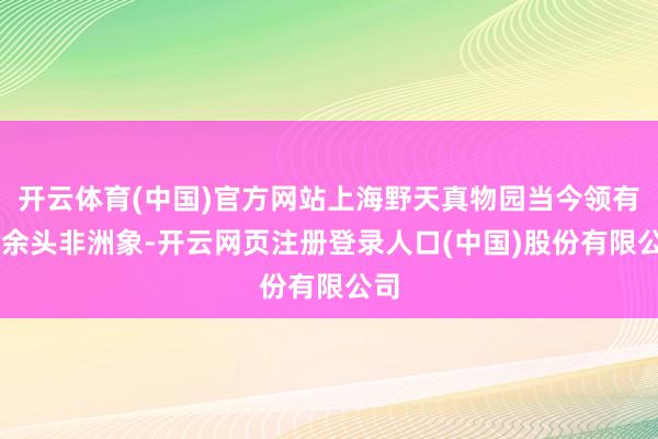 开云体育(中国)官方网站上海野天真物园当今领有10余头非洲象-开云网页注册登录人口(中国)股份有限公司