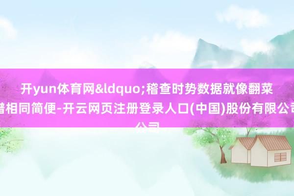开yun体育网“稽查时势数据就像翻菜谱相同简便-开云网页注册登录人口(中国)股份有限公司